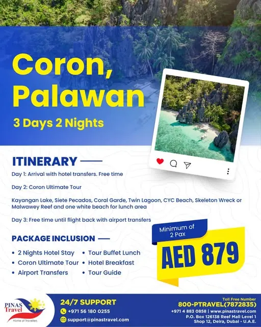 Coron Ultimate Tour 3 Days / 2 Nights, Coron, Palawan
