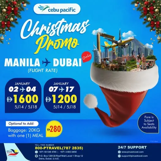 Cebu Pacific Christmas Promo: Manila to Dubai (January) poster
